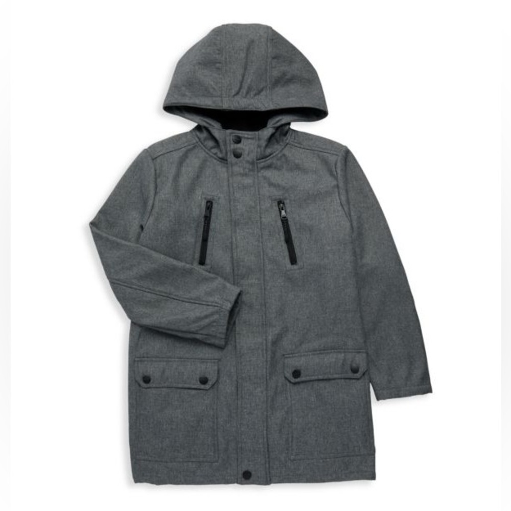 🆕 URBAN REPUBLIC Boys Water Resistant Olive Hooded Raincoat Size M